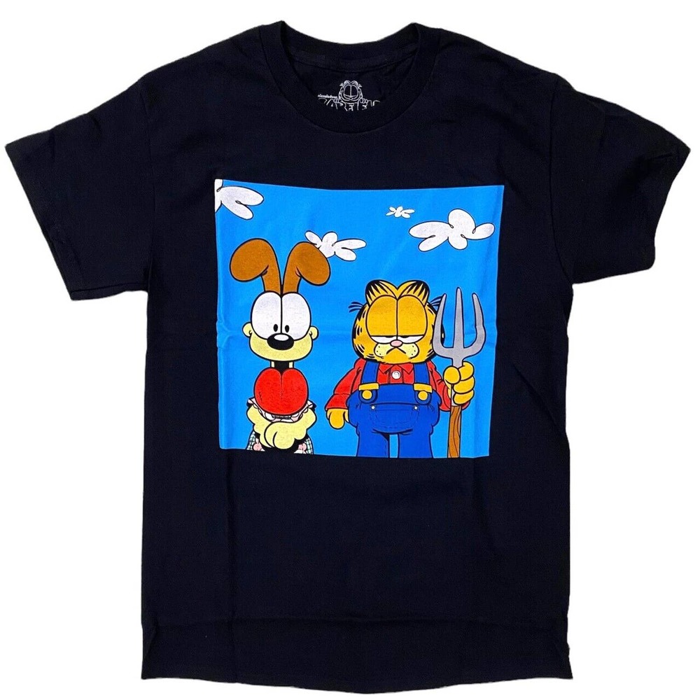 Garfield Men's Officially Licensed Garfield & Odie Farmers Graphic Tee T-Shirt